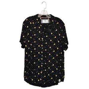 Free Planet Short Sleeve Button Down Rubber Duckie Holiday Shirt Size L